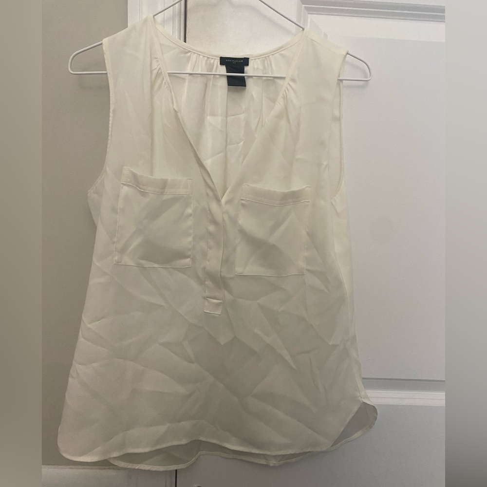 Off white tank top with two pockets